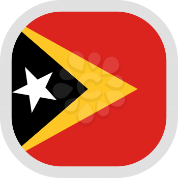 Flag of East Timor. Rounded square icon on white background, vector illustration.