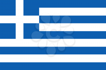 Flag of Greece. Rectangular shape icon on white background, vector illustration.