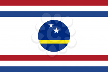 Flag of Curacao Governor's Standard. Rectangular shape icon on white background, vector illustration.