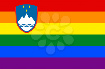 Slovenian Gay vector flag or LGBT