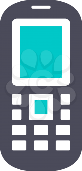 Mobile cell phone, gray turquoise icon on a white background