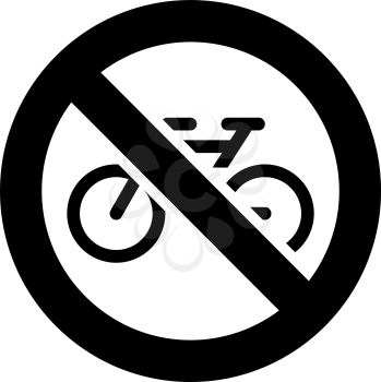 No bike forbidden sign, modern round sticker