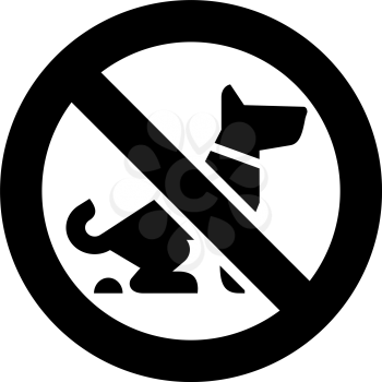 No Fouling Dog forbidden sign, modern round sticker