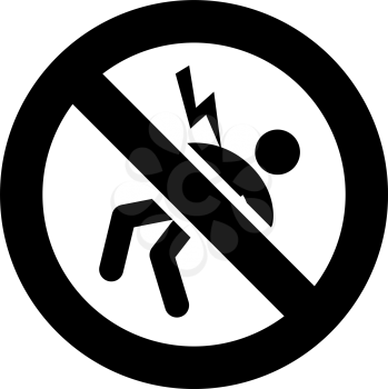 High Voltage forbidden sign, modern round sticker