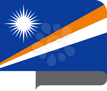 Flag of Marshall Islands horizontal shape, pointer for world map