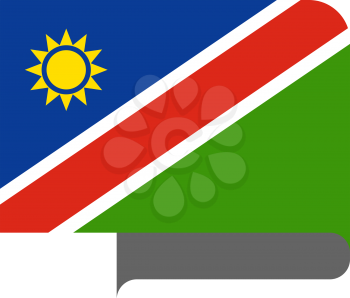 Flag of Namibia horizontal shape, pointer for world map