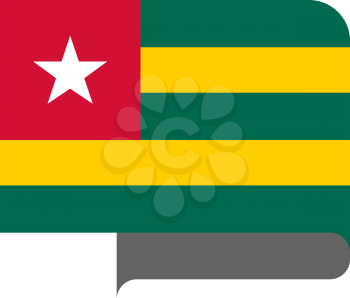 Flag of Togo horizontal shape, pointer for world map