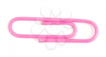 Royalty Free Photo of a Pink Paperclip