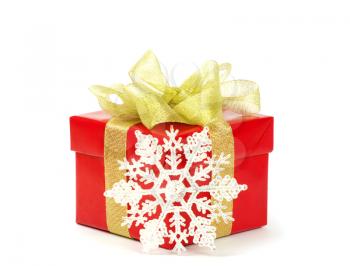 Royalty Free Photo of a Gift With a Snowflake