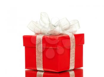 gift box with ribbon on white background