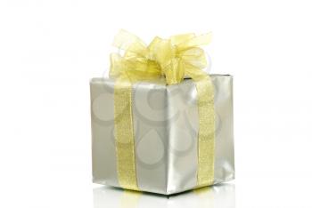 gift box with ribbon on white background
