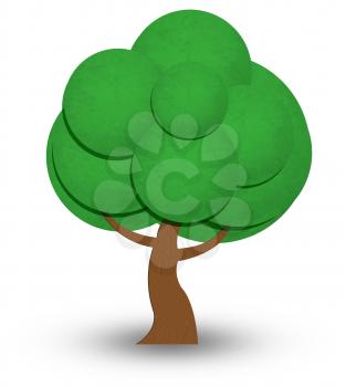 new cartoon style tree icon isolated on white background can use like design element