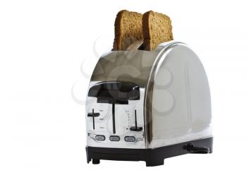 Stainless steel toaster with fresh bread
