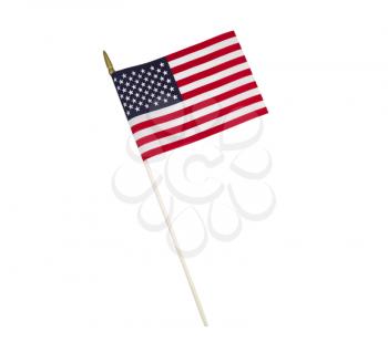 United States of America Single Flag isolated on white 