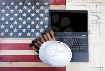 Labor Day holiday for United States of America with modern mobile technology 