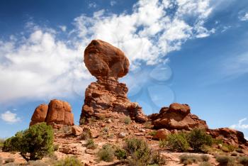 Balanced rock in Arches National Park in Utah