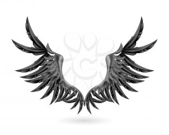 Black wings, vector