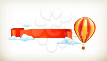 Air balloon, vector banner