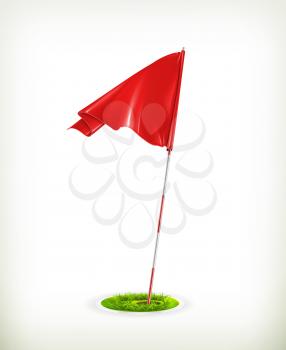 Red golf flag, vector