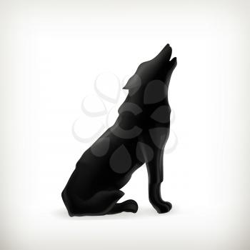 Wolf silhouette, vector
