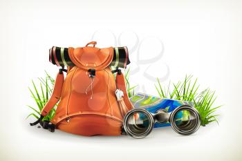 Backpacking, vector illustration