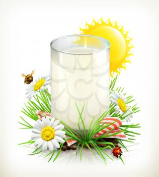 Royalty Free Clipart Image of a Glass of Milk