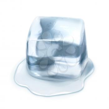 Ice cube, vector illustration isolated on white background