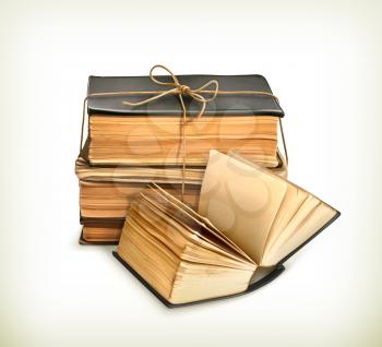 Stack of old books, vector