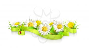 Ribbon in the grass vector