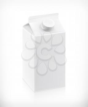 White cardboard milk package, vector illustration