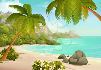 Tropical beach vector background