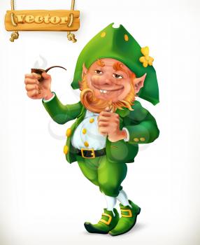 Leprechaun cartoon character. Feast of Saint Patrick 3d vector icon