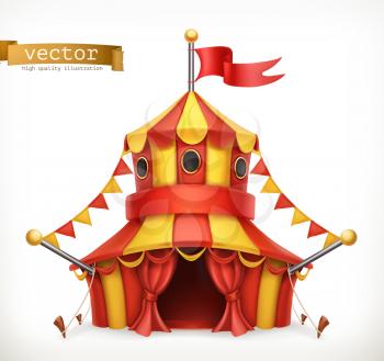 Circus tent. 3d vector icon