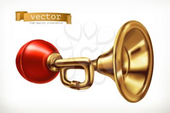 Vehicle horn. 3d vector icon