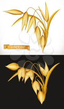 Oat. 3d realistic vector icon