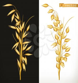 Oat. 3d realistic vector icon