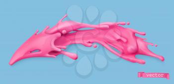 Sweet pink splash. 3d realistic vector object