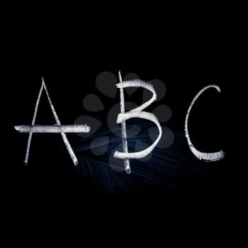 Symbol of alphabet. Drawn on blackboard, isolated