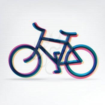 Colorful bicycle icon. Vector, EPS10