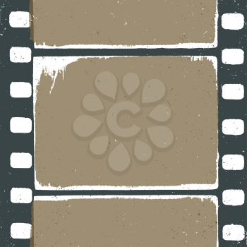 Empty grunge film strip design, may use as a background or overlays.