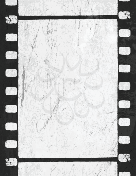 Grunge monochrome filmstrip with space for text . Vector