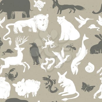 Seamless pattern with animals. Vector
