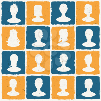 Portraits of many people. Social network concept illustration. Vector, EPS10