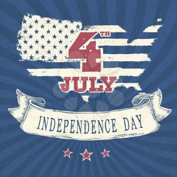 Vintage styled independence day poster. Vector, EPS10