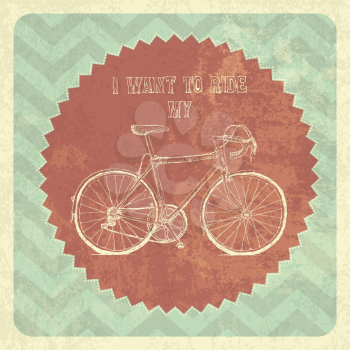 Bicycle Vintage Poster. Vector