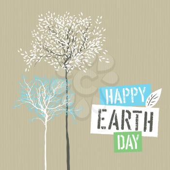 Happy Earth Day Logotype on Recycled paper background. Template for Celebrating card