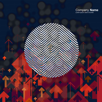 Science or Business Abstract Background. Arrows Up with Contrast Circle Shape and Blurred Dots Composition. Good for annual reports, brochures, covers, etc.