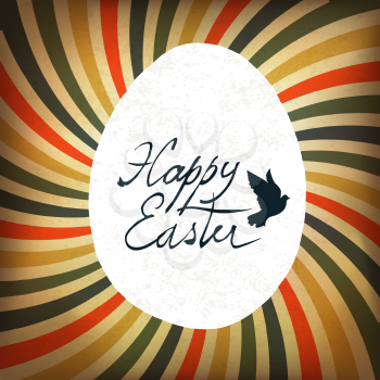 Happy Easter Card with Colorful Rays