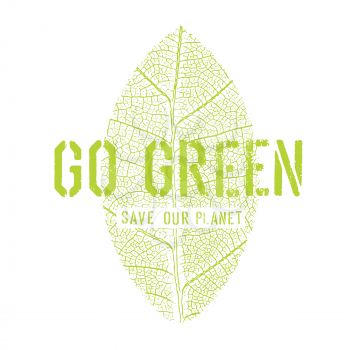 Go Green Poster with Leaf Symbol