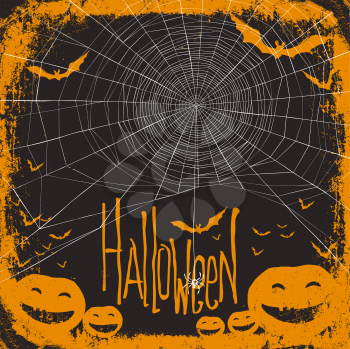 Halloween themed background with spider web